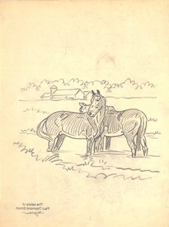 Vintage Original 1944 Pencil Drawing From Hi, Guy! The Cinderella Horse By Paul Brown 17