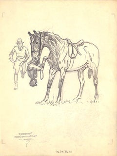 Original-Bleistiftzeichnung von 1944 aus Hi, Guy! Das Cinderella-Pferd von Paul Brown, 28