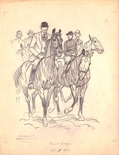 Original-Bleistiftzeichnung von 1944 aus Hi, Guy! Das Cinderella-Pferd von Paul Brown, 33