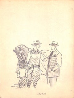 Original-Bleistiftzeichnung von 1944 aus Hi, Guy! Das Cinderella-Pferd von Paul Brown, 36