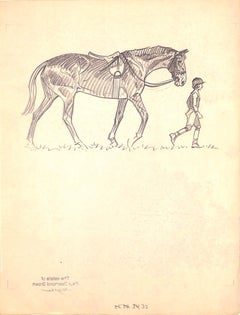 Original-Bleistiftzeichnung von 1944 aus Hi, Guy! Das Cinderella-Pferd von Paul Brown, 40