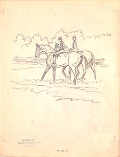 Original-Bleistiftzeichnung von 1944 aus Hi, Guy! Das Cinderella-Pferd von Paul Brown, 43