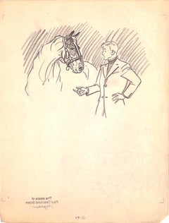 Original-Bleistiftzeichnung von 1944 aus Hi, Guy! Das Cinderella-Pferd von Paul Brown, 44