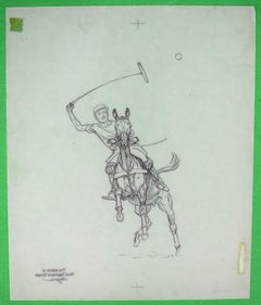 Vintage Paul Brown Polo Pencil On Acetate Drawing #7