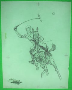 Vintage Paul Brown Polo Pencil On Acetate Drawing #9