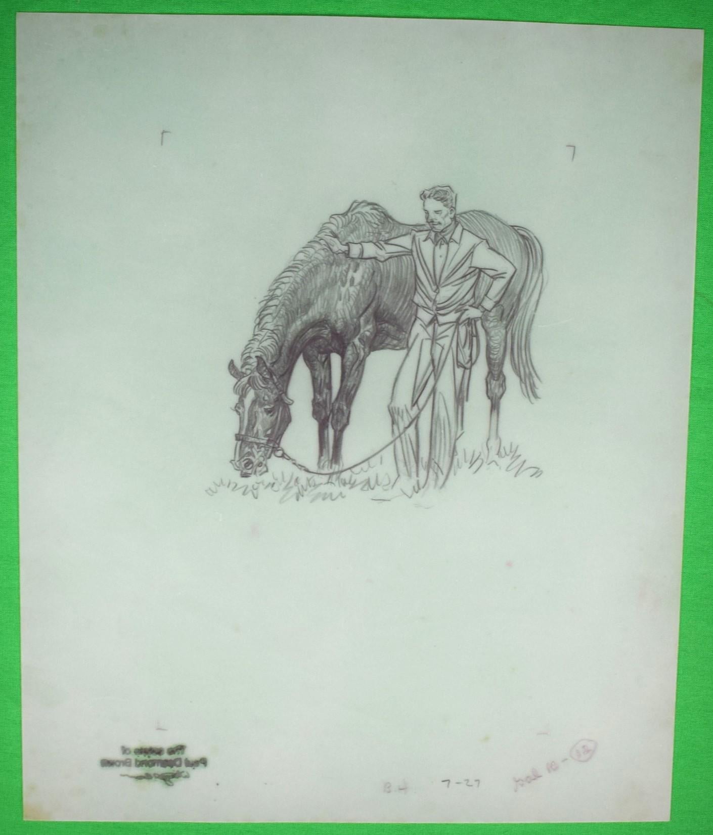 Paul Brown Polo crayon sur dessin en acétate n° 12