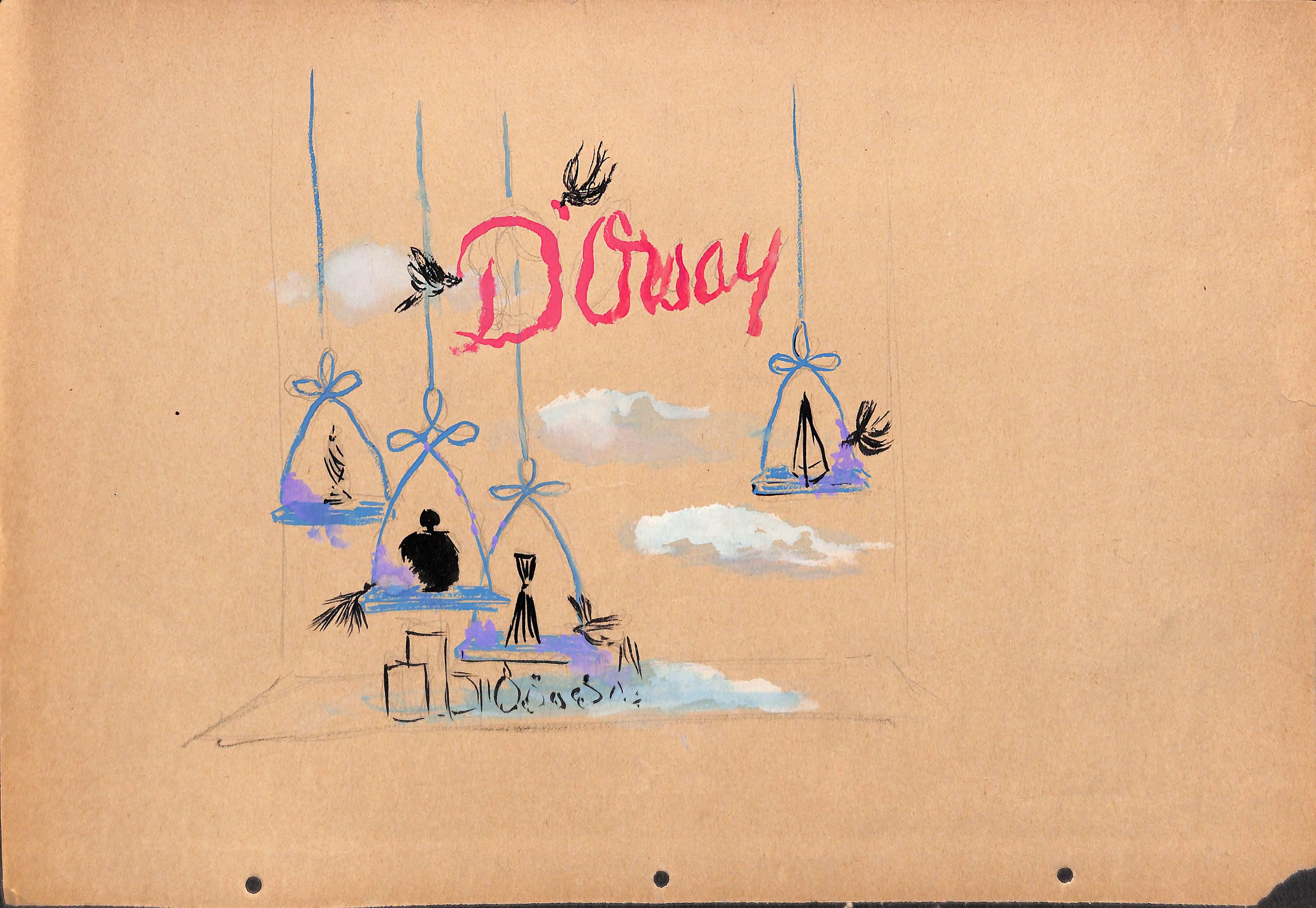„D'Orsay Lanvin Paris Parfüm-Werbekunstwerk ca. 1950er Jahre“ – Art von Alexander Warren Montel