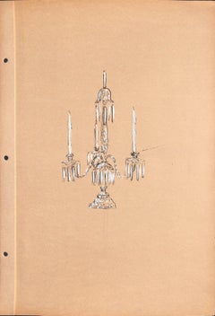 "Lanvin Paris Candélabre c1950s Artwork publicitaire"