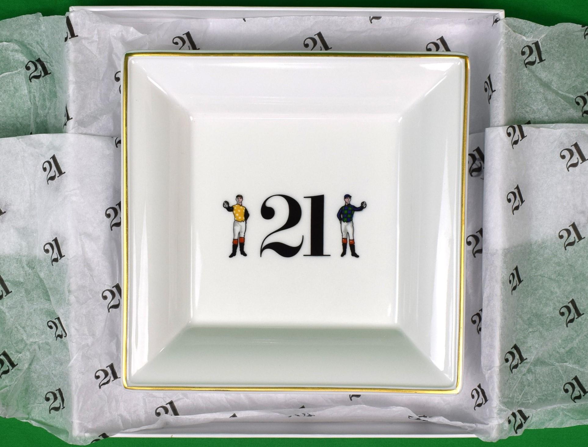 The "21" Club French Porcelain Limoges Jockey Ashtray (New w/ Box) - Art by Unknown