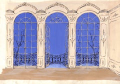 Used "Lanvin Paris Atelier w/ Trio of Arch Doors c1950s Artwork"