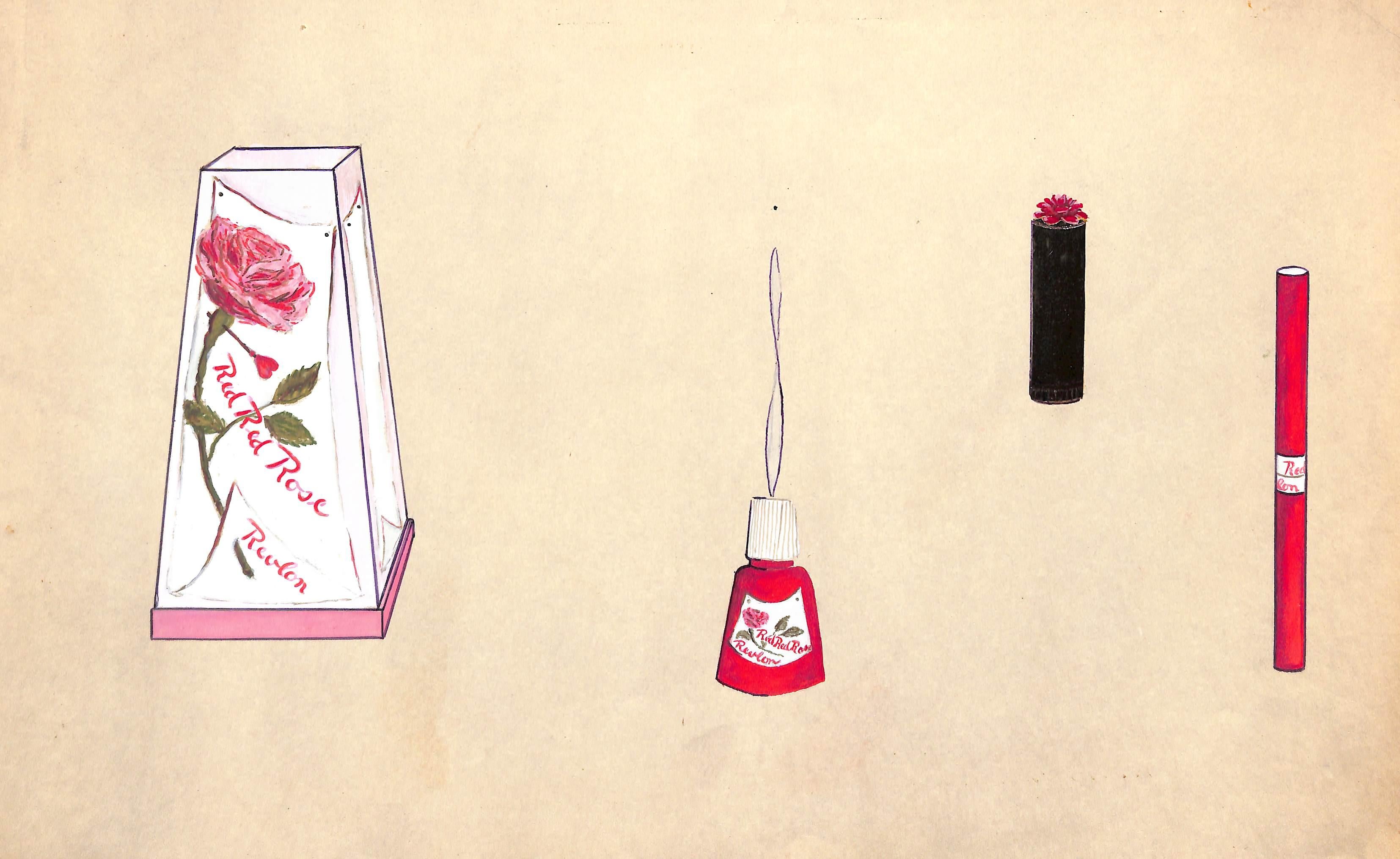 "Lanvin Paris x Red Rose by Revlon c1950s Werbegrafik" – Art von Alexander Warren Montel