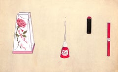 Retro "Lanvin Paris x Red Rose by Revlon c1950s Advertising Artwork"
