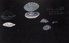 Vintage "Lanvin Paris x Richelieu Shell Pearl Box c1950s Advertising Artwork"