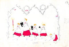 "Lanvin Paris x 5 Choir Boys c1950s Artwork"