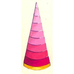 "Lanvin Paris Pink Lipstick Cone c1950s Artwork"
