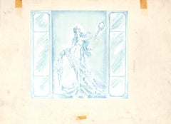 Vintage "Lanvin Paris Aquamarine Goddess c1950s Artwork"