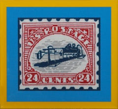 "Hand Needlepoint Inverted Jenny U.S. Postage 24C Stamp"