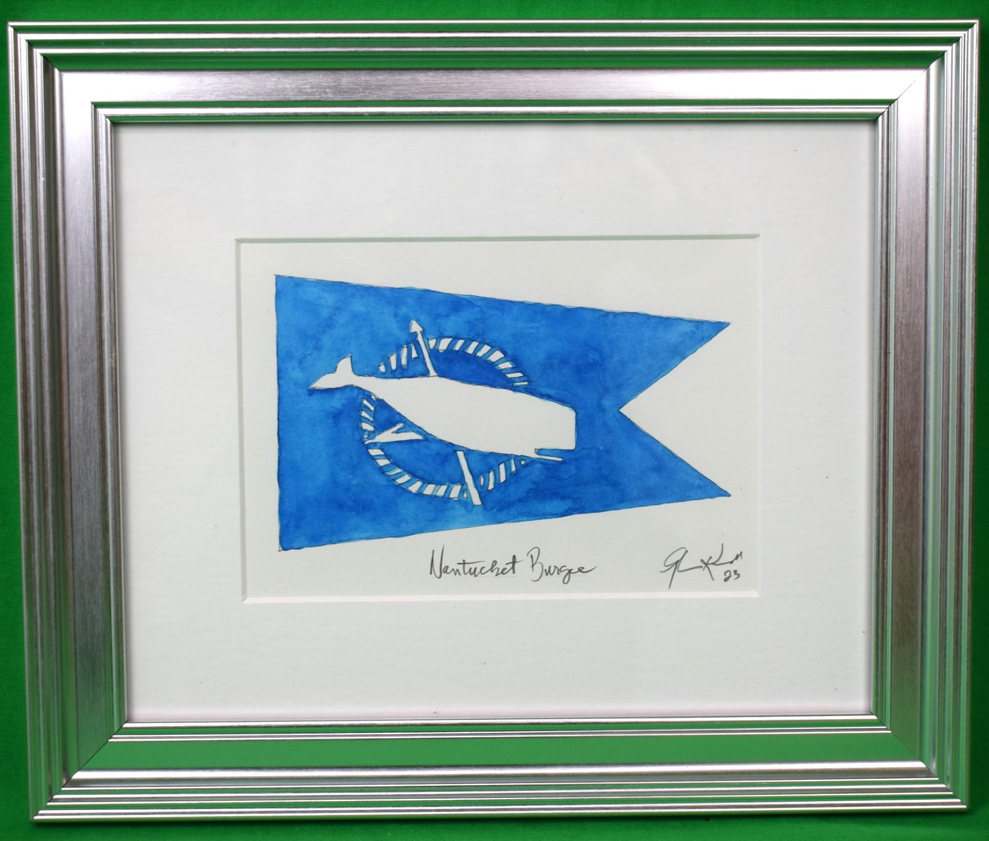 "Nantucket Whale Burgee" Watercolor 2023 - Art by Unknown