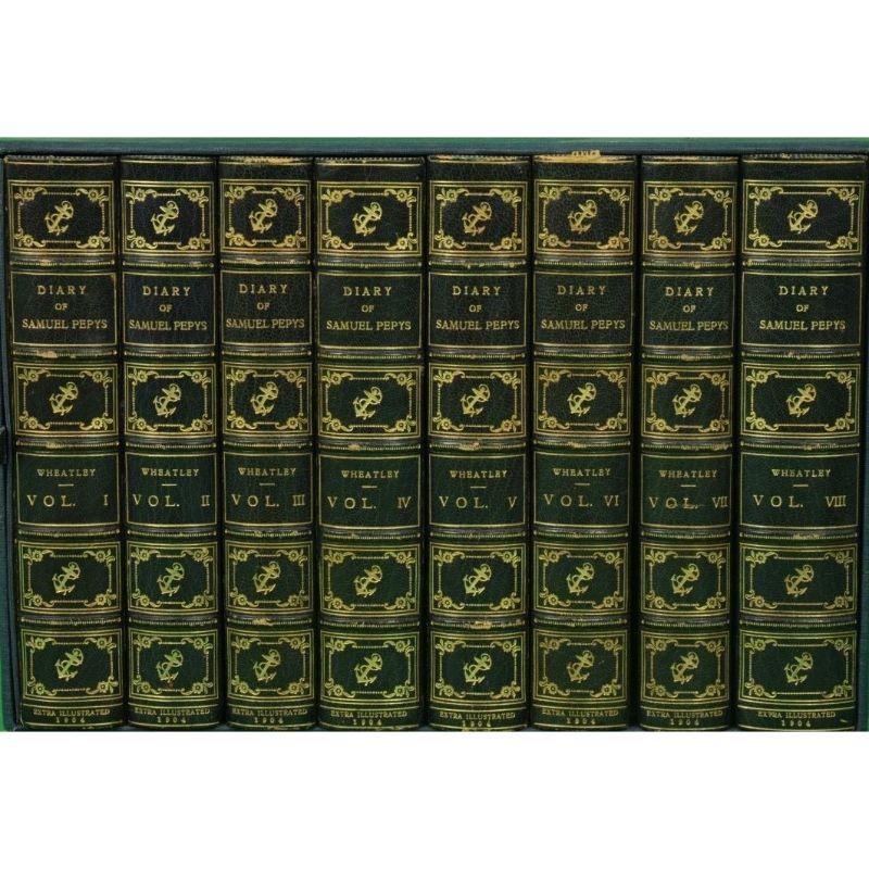 Diary Of Samuel Pepys w/ Bayntun Deluxe Slipcase (8) Vol Set 1904 WHEATLEY, H.B.