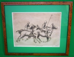 Three on The Ball c1930s Polo Drypoint #52/250