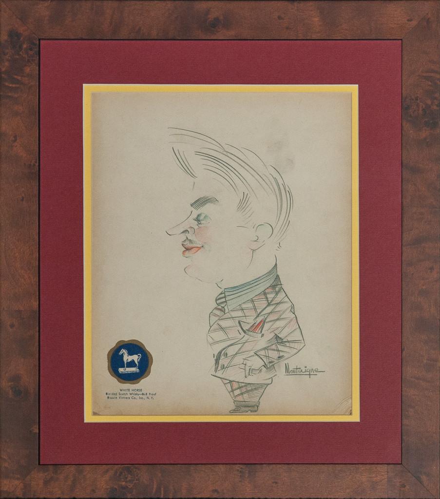 "Montaigne" Feder & Tinte ca. 1930er Skizze – Art von Unknown