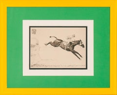 "Steeplechase" Drypoint by Paul Brown