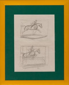"Two Show Jumpers" Pencil Drawing by Paul Desmond Brown