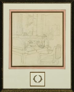 Vintage "Interior Study" Drawing