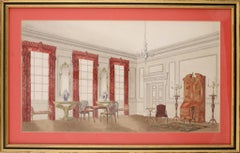 Vintage "Elegant Chinoiserie Interior" Watercolor