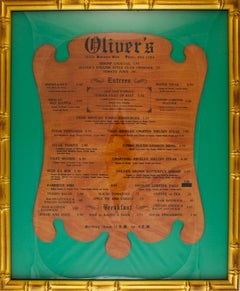 Vintage "Oliver's Miami Beach Menu Board"