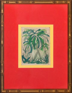 Vintage "Grove of Palms" 1950 Watercolor for Town & Country Magazine