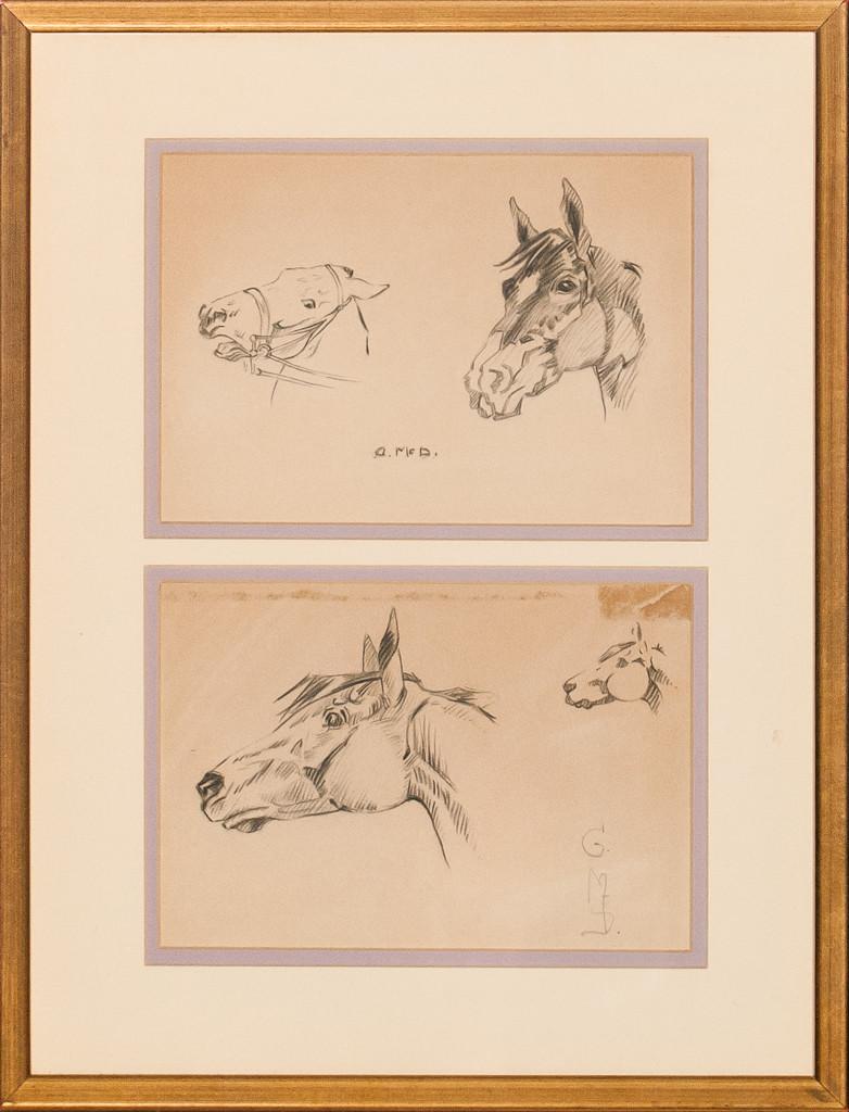 "Horse Heads Pencil Drawing" - Art by G. McD.