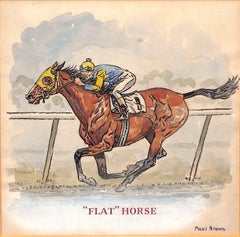 Vintage Paul Desmond Brown Watercolor Painting "Flat Horse"