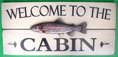 Used Welcome To The Cabin Sign