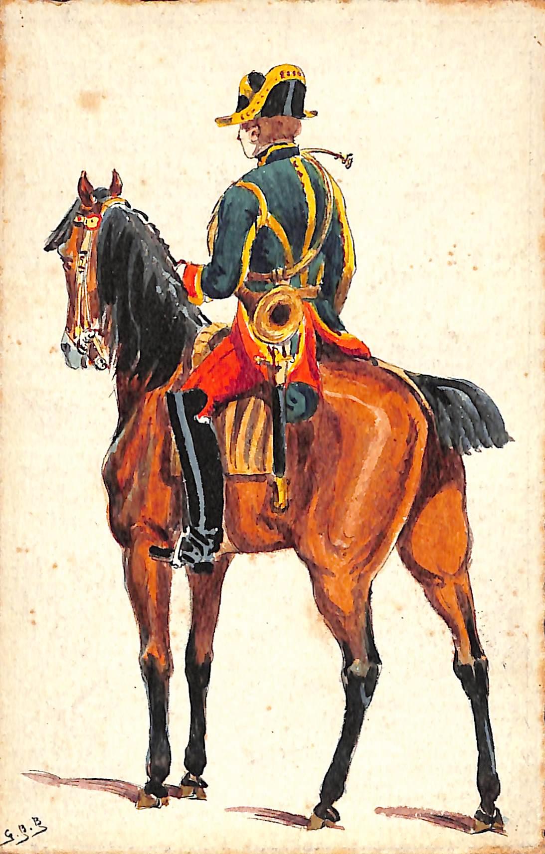 Calvary Officer c1867 Watercolor - Art by G.B.B.