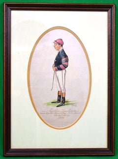 Antique Arthur Templeman Jockey c1905 Watercolour By Astor