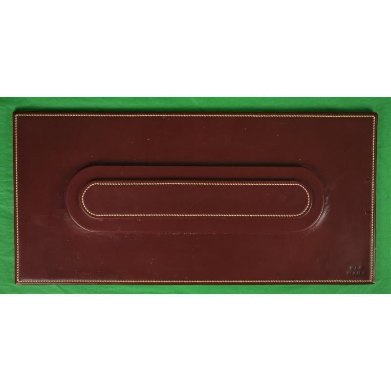 Hermes Paris Burgundy Leather Dinner Place Card Setting Tray
