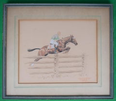 Vintage Maryland Hunt Cup Fred Thomas Up 1924 Mixed Media Pastel Drawing by Paul Brown
