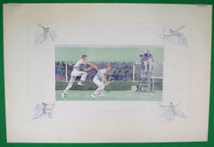 Tennis- The Kill, Or To The Net Watercolor By Paul Brown