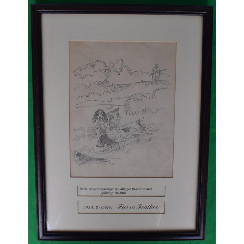 Belle, Being The Younger, Usually Got There First And, Grabbing The Bird...

Original pencil drawing for the 1946 Charles Scribner's Sons book 