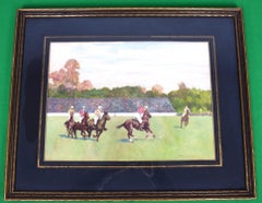 "Meadow Brook Polo Match" c1930s Watercolor by Harold Paul Murray