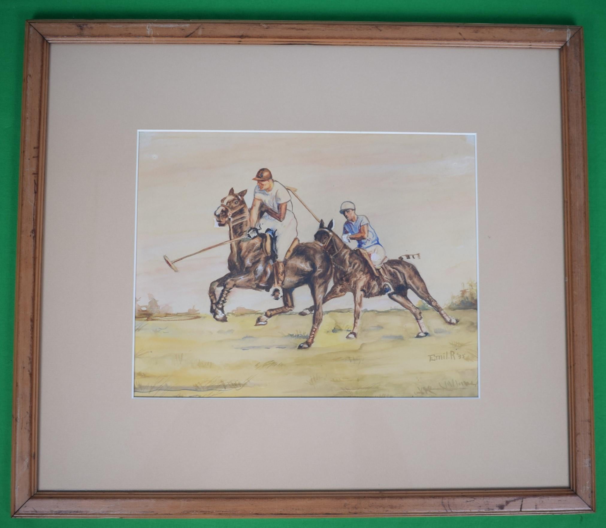 Polo Match c1935 Watercolor & Gouache by Emil R.