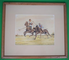 Partido de polo c1935 Acuarela y gouache de Emil R.