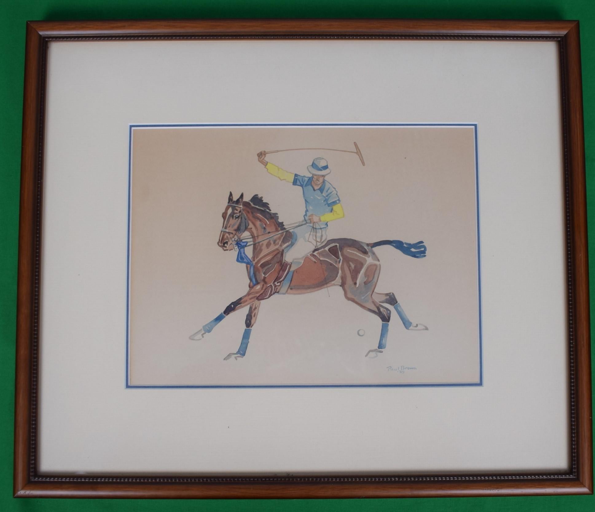 "Jugador de polo Paul Brown" Acuarela de 1939