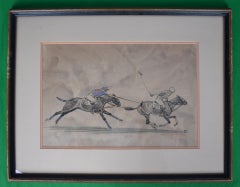 Dening Hooks Hitchcock 1927 International Polo Match Conte Drawing by Paul Brown