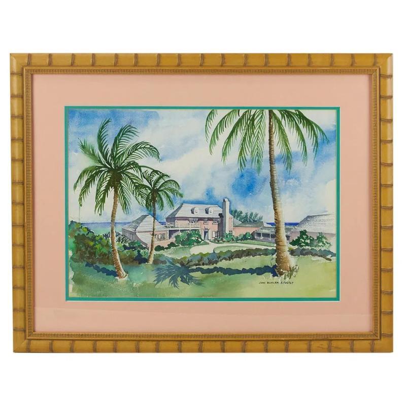Bermuda Estate c1967 Watercolour by Jon Butler Provenance: Susie Hilfiger