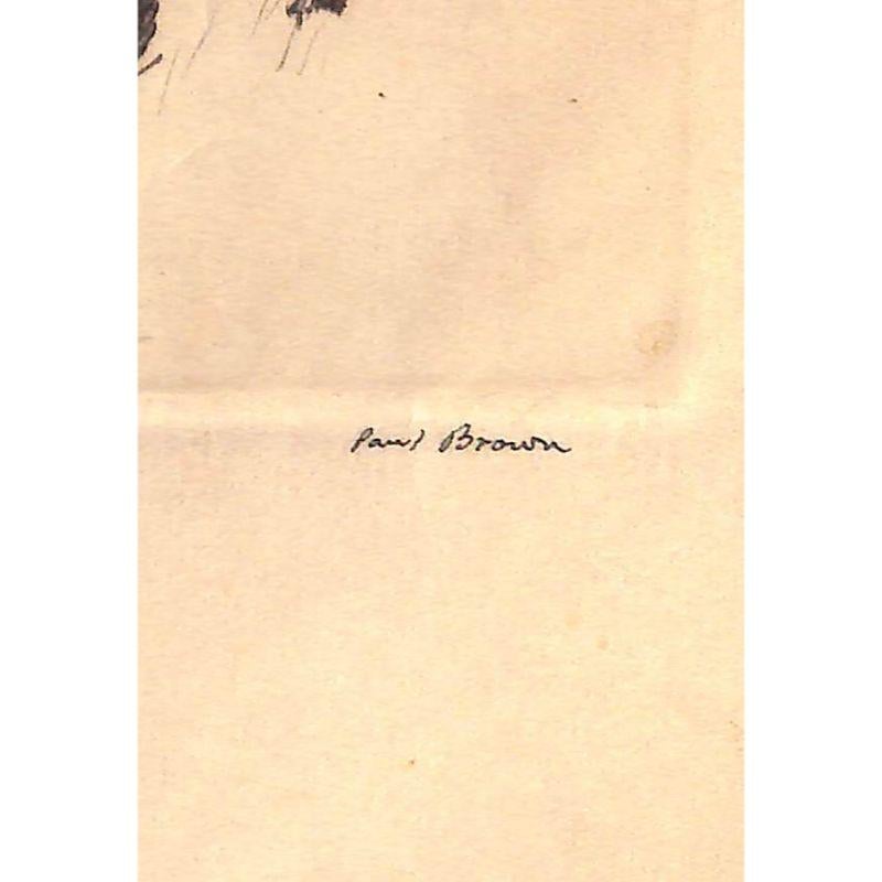 Paul Brown „The Chaser“ Steeplechase Trial Proof Drypoint-Radierung (Braun), Animal Art, von Paul Desmond Brown