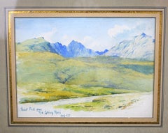 "Goat Fell From The Spring Road Aug. 12th Scottish Landscape Watercolour"