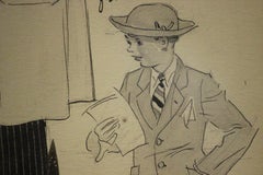 "Gentlemen's Apparel c1923 Watercolour Vignette" by Herbert 'Fell' Sharp