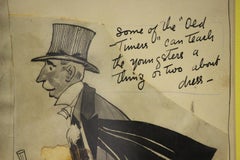 Dapper Formal Evening Wear 1923 Pen & Ink Decoupage by Herbert 'Fell' Sharp